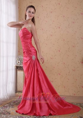 Red A-line Sweetheart Beading Prom Celebrity Dress