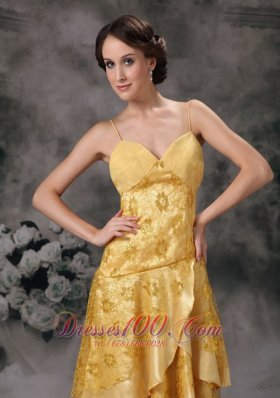 Gold Empire Sweetheart Taffeta Prom Evening Dress