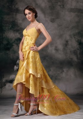 Gold Empire Sweetheart Taffeta Prom Evening Dress