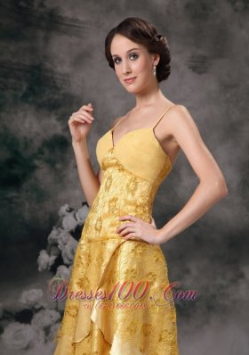 Gold Empire Sweetheart Taffeta Prom Evening Dress