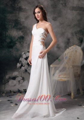 A-line Wedding Dress Chiffon Taffeta Beading Ruch