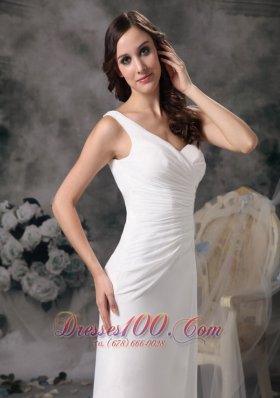 A-line Wedding Dress Chiffon Taffeta Beading Ruch