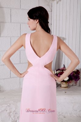 Fashion Pink Prom Dress Empire Bateau Chiffon