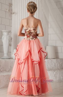 Column Strapless Organza Appliques Prom Evening Dress