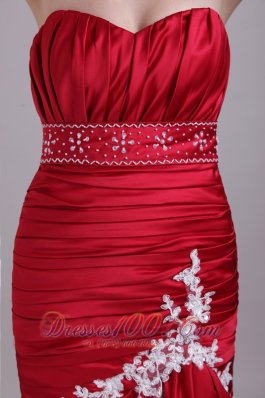 Red Mermaid Sweetheart Taffeta Beading Prom Dress