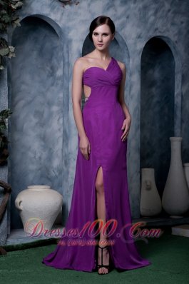 Eggplant Purple Column Prom Homecoming Dress Chiffon