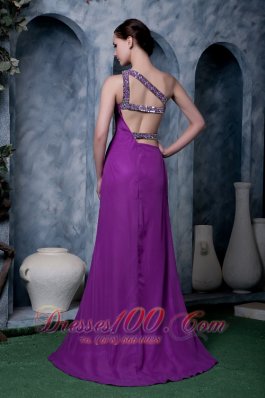 Eggplant Purple Column Prom Homecoming Dress Chiffon