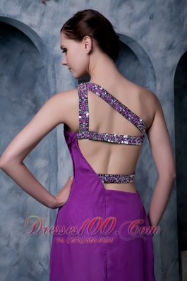 Eggplant Purple Column Prom Homecoming Dress Chiffon