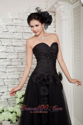 Black Empire Little Black Evening Dress Beading Sweetheart