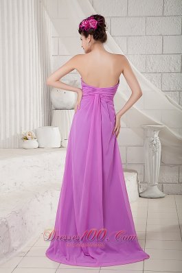 Lavender Empire Prom Dress Strapless Chiffon Beading