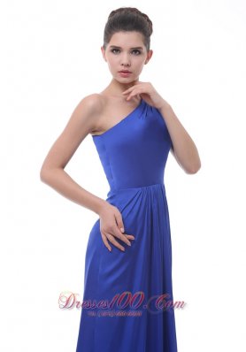 Royal Blue One Shoulder Taffeta Bridesmaid Dress