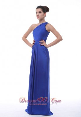 Royal Blue One Shoulder Taffeta Bridesmaid Dress