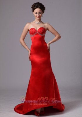 Formal Red Appliques Sweetheart Evening Dress Court