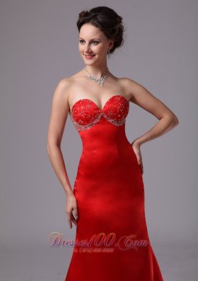 Formal Red Appliques Sweetheart Evening Dress Court