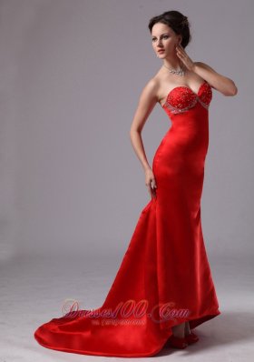 Formal Red Appliques Sweetheart Evening Dress Court