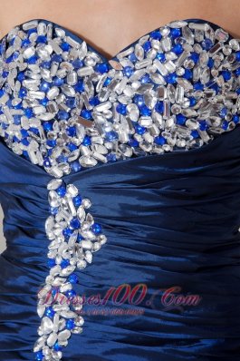 Formal Modern Navy Blue Mermaid Prom Pageant Dress with Ruch Beading