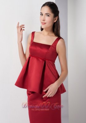 Super Hot Wine Red Mermaid Straps Bridesmaid Dress Satin