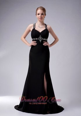 Exquisite Black A-line Straps Mother Of The Bride Dress