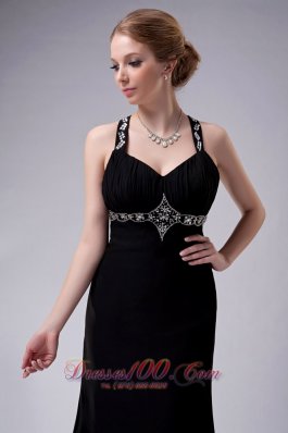 Exquisite Black A-line Straps Mother Of The Bride Dress