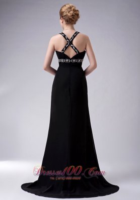 Exquisite Black A-line Straps Mother Of The Bride Dress