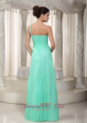 Apple Green Empire Chiffon Beading Prom Dress