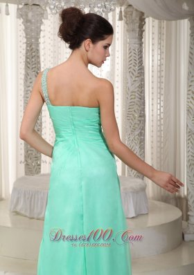 Apple Green Empire Chiffon Beading Prom Dress