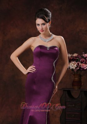 Custom Mermaid Dark Purple Mother Of The Bride Evening Dress