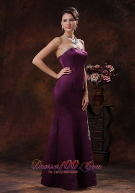 Custom Mermaid Dark Purple Mother Of The Bride Evening Dress