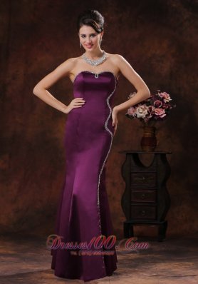 Custom Mermaid Dark Purple Mother Of The Bride Evening Dress