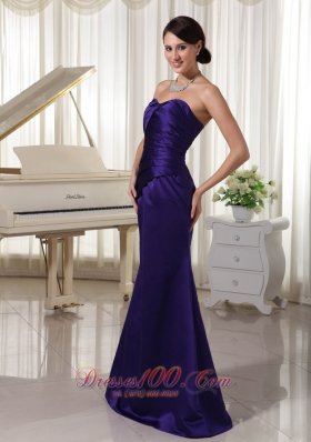 Dark Purple Ruch Sweetheart Mother Of The Bride Dress