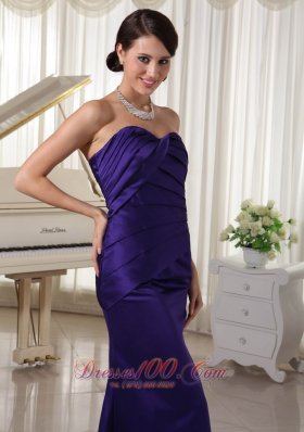 Dark Purple Ruch Sweetheart Mother Of The Bride Dress