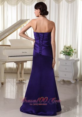 Dark Purple Ruch Sweetheart Mother Of The Bride Dress