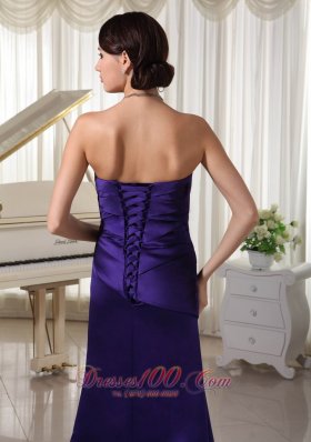 Dark Purple Ruch Sweetheart Mother Of The Bride Dress