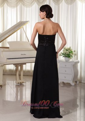 Sweetheart Beaded Evening Dress Black Satin Chiffon