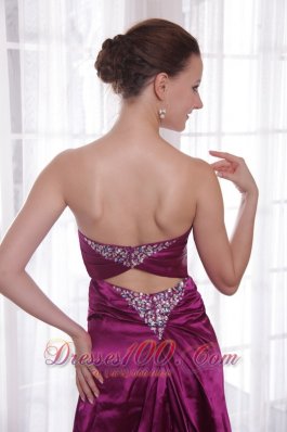 Purple A-Line Sweetheart Taffeta Beading Prom Dress