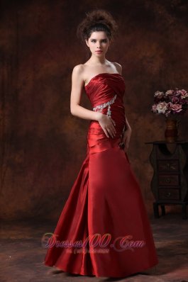 Wine Red Formal Column Evening Prom Dress