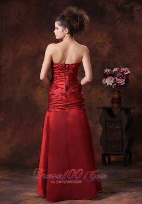 Wine Red Formal Column Evening Prom Dress