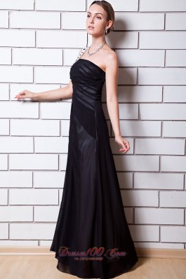 One Shoulder Black Empire Beading Evening Dress