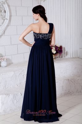 Formal Empire One Shoulder Brush Train Prom Evening Dress