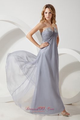 Shakiras formal attire Grey Chiffon Prom Dress