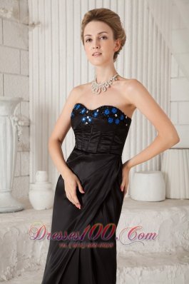 Sweetheart Black Ankle-length Lenkas Formal Evening Dress