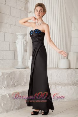 Sweetheart Black Ankle-length Lenkas Formal Evening Dress