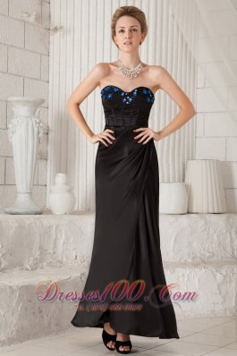 Sweetheart Black Ankle-length Lenkas Formal Evening Dress