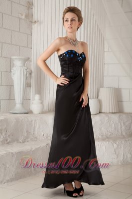 Sweetheart Black Ankle-length Lenkas Formal Evening Dress