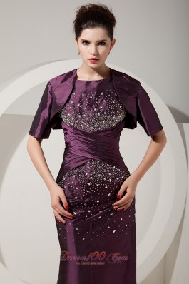 Dark Purple Mermaid Beading Prom Dress 2013