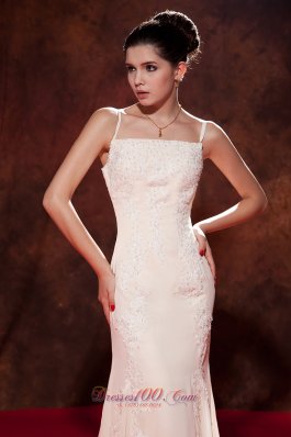 2013 White Mermaid Spaghetti Embroidery Celebrity Evening Dress