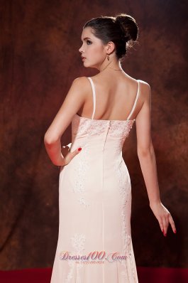 2013 White Mermaid Spaghetti Embroidery Celebrity Evening Dress