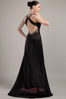 Discount Black Empire V-neck Elastic Maxi Dress