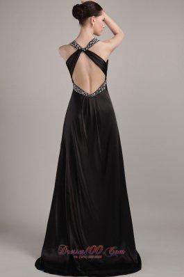 Discount Black Empire V-neck Elastic Maxi Dress