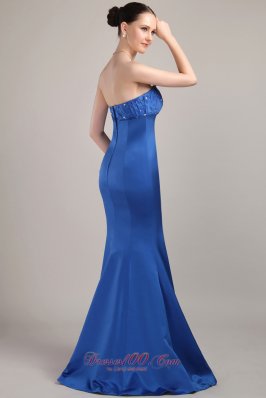 Popular Trumpet Blue Beading Prom Dress Online